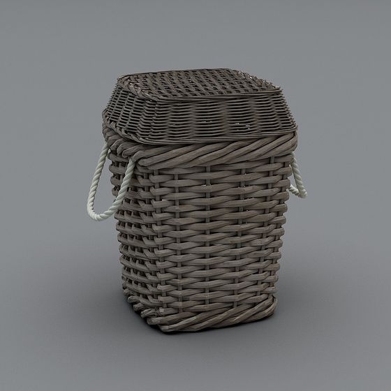 Vintage Wicker Basket 3D model