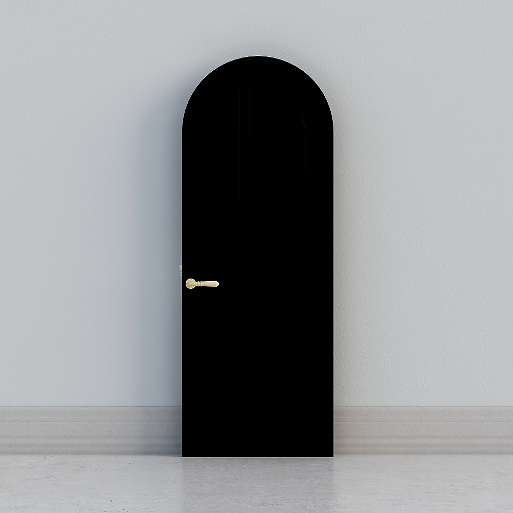 Interior arched wood door