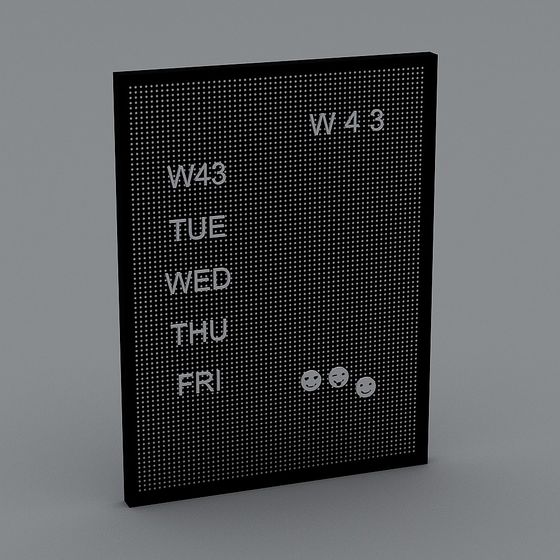 W43 Weekly Calendar 3D Model