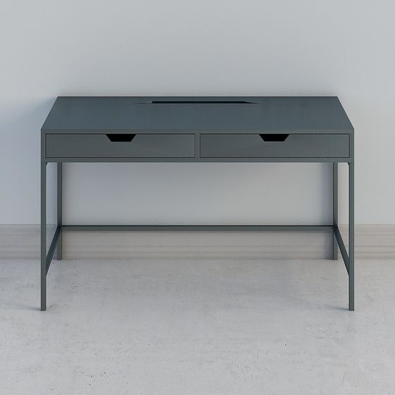 宜家 ALEX 書桌 灰藍色 132x58 cm