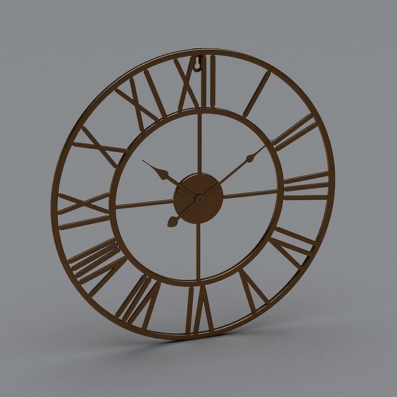 Vintage Roman Numeral Clock 3D model