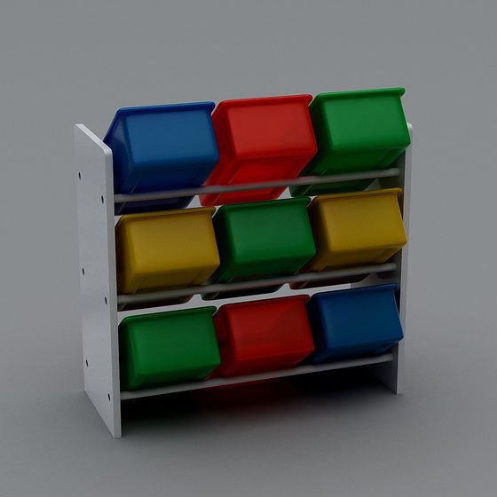 Colorful Kids Storage Rack 3D model