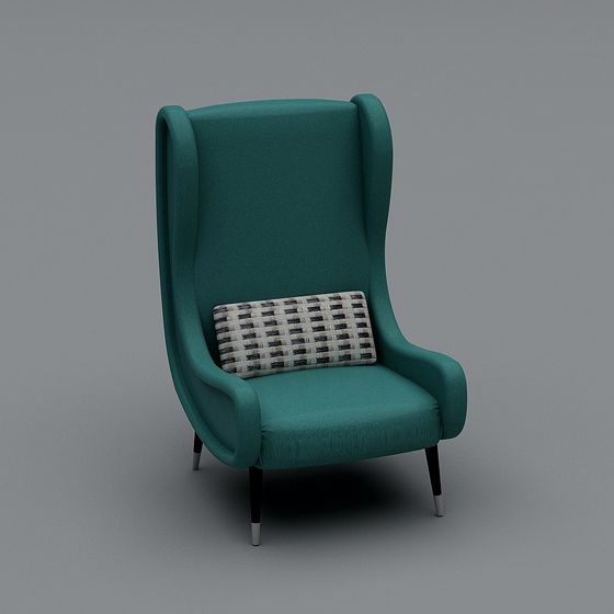 Stylish Low Poly Single Sofa Chair 3D model