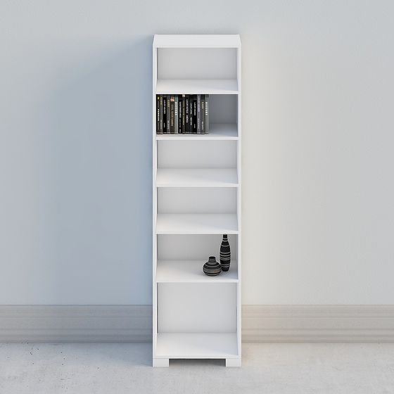 Minimalist White 3D Bookshelf Model