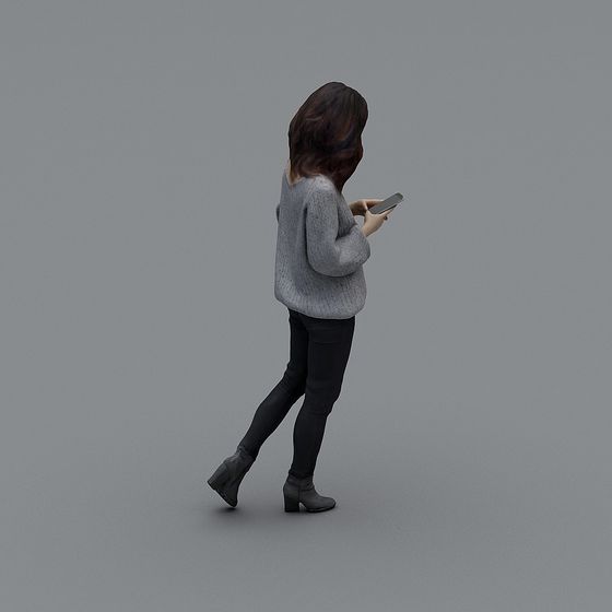 Young Woman Low-Poly 3D Model