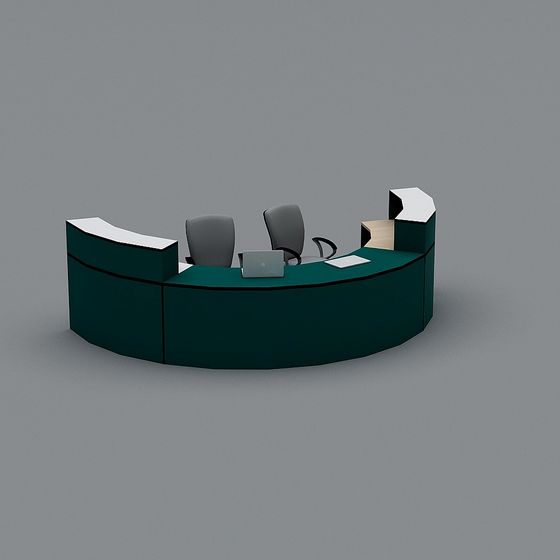 Elegant Low-Poly Reception Desk 3D Model