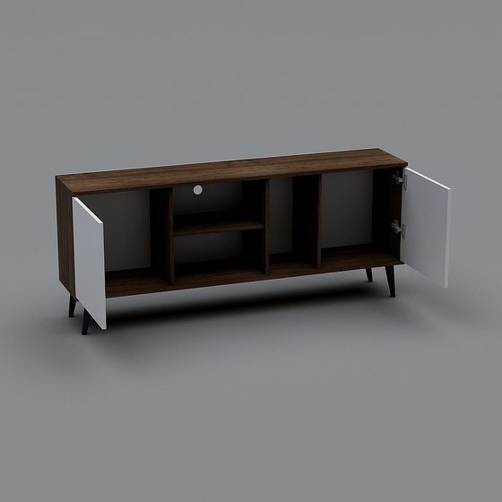 Modern Low-Poly TV Cabinet 3D model