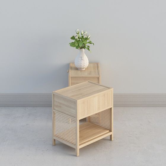 Stylish Wooden Side Table 3D model