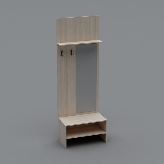 Stylish Low-Poly Hallway Cabinet 3D model