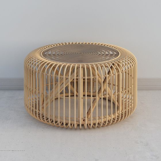 Low Poly Round Cage Table 3D model