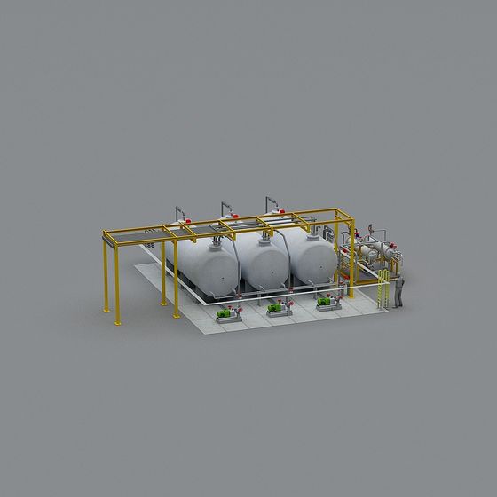 Industrial Storage Tank Station 3D model
