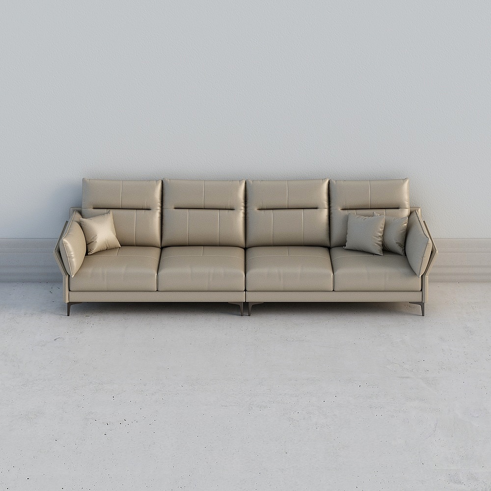 Modern Minimalist Low-Polygon Sofa 3D model