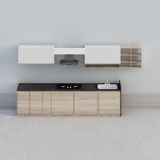Modern Minimalist Kitchen Cabinet 3D model