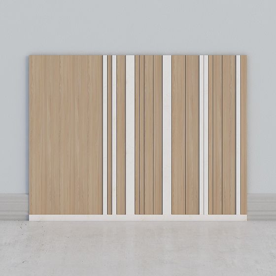 Striped Wooden Wall 3D model