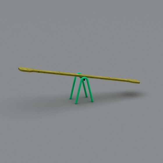 Colorful Low-Poly Seesaw 3D model