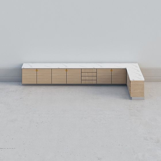 L-Shaped TV Stand 3D model for Modern Interiors