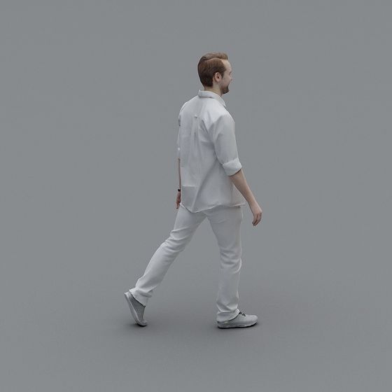Urban Walker Low-Poly 3D Model