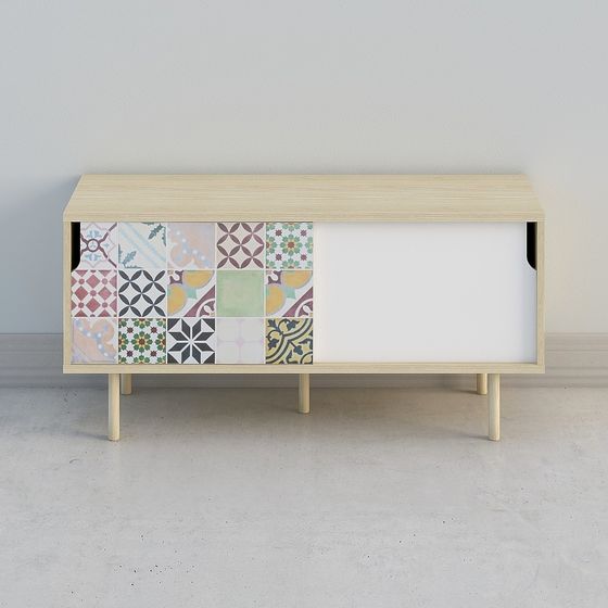 Colorful Puzzle Sideboard 3D model for Modern Spaces