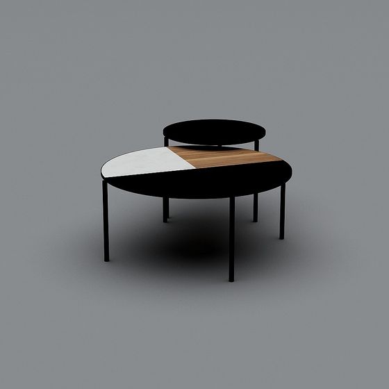 Bicolor Round Table 3D model