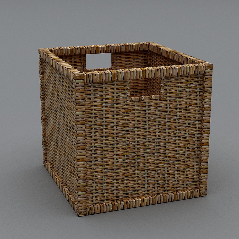 Natural Woven Storage Basket 3D model