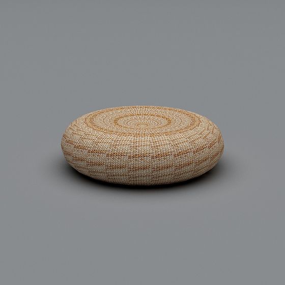 Stylish Woven Round Cushion 3D model