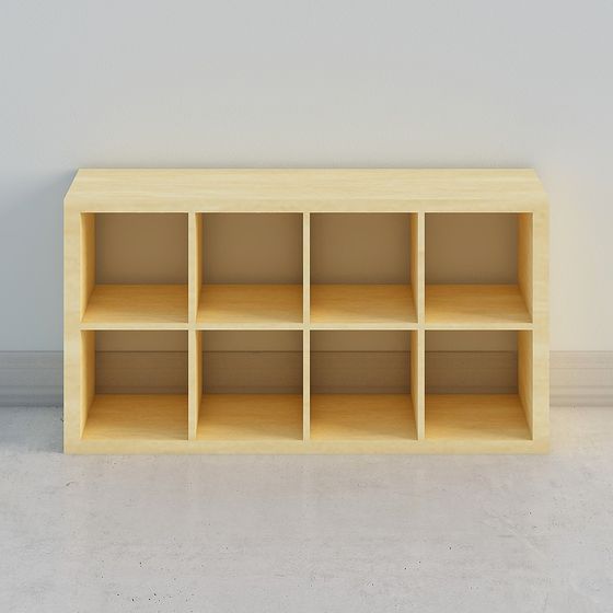 Wooden Storage Shelf 3D model
