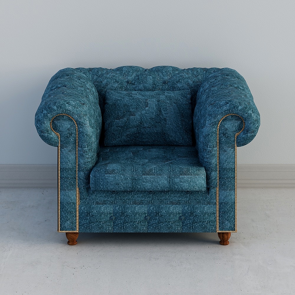 Vintage Low-Poly Sofa Chair 3D model