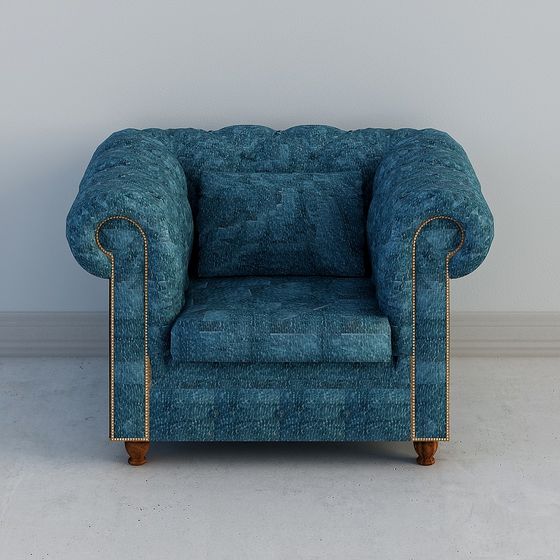 Vintage Low-Poly Sofa Chair 3D model