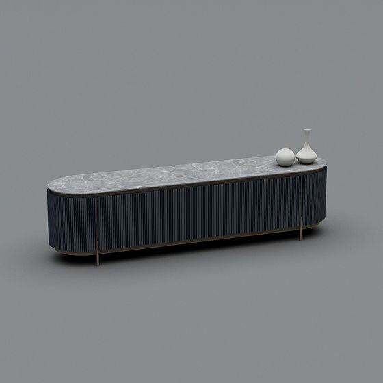 Chic Oval TV Unit 3D model for Modern Interiors