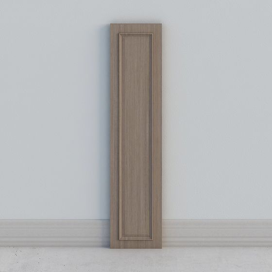 Elegant Low-Poly Wooden Door Panel 3D model