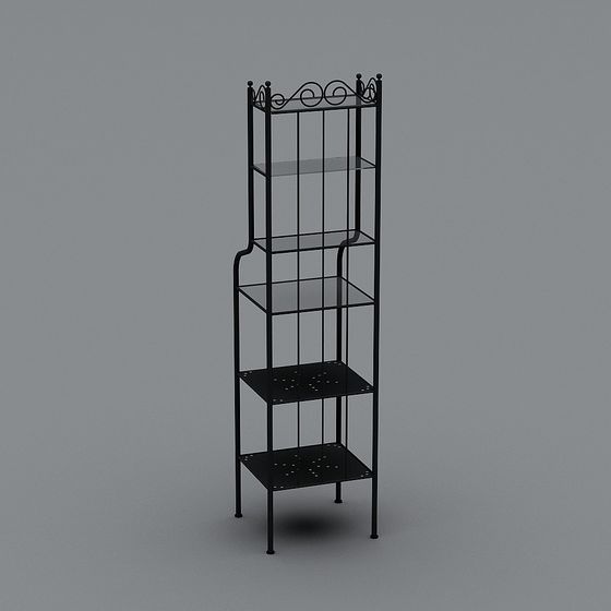 Vintage Wrought Iron Display Rack 3D model