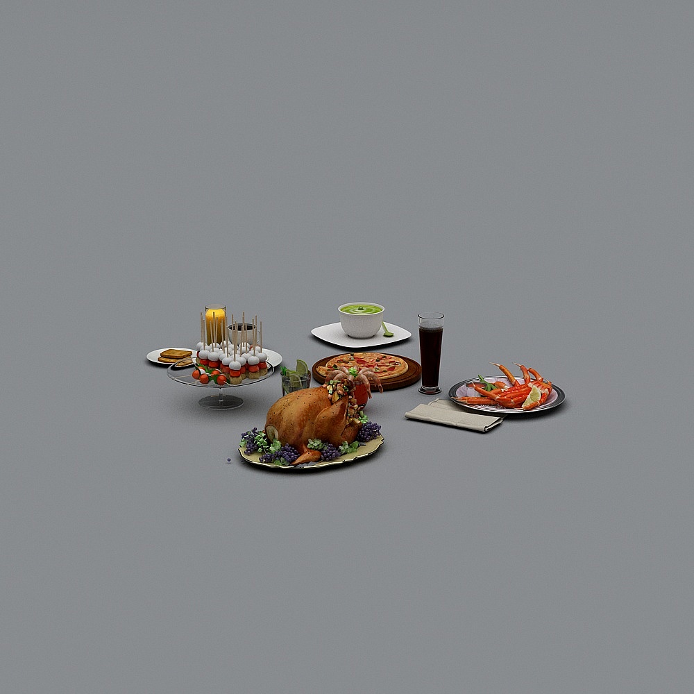 Delicious Low-Poly Food 3D Model Collection