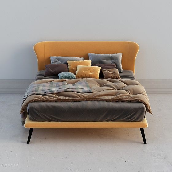 Cozy Retreat 3D Bed Model for Elegant Spaces