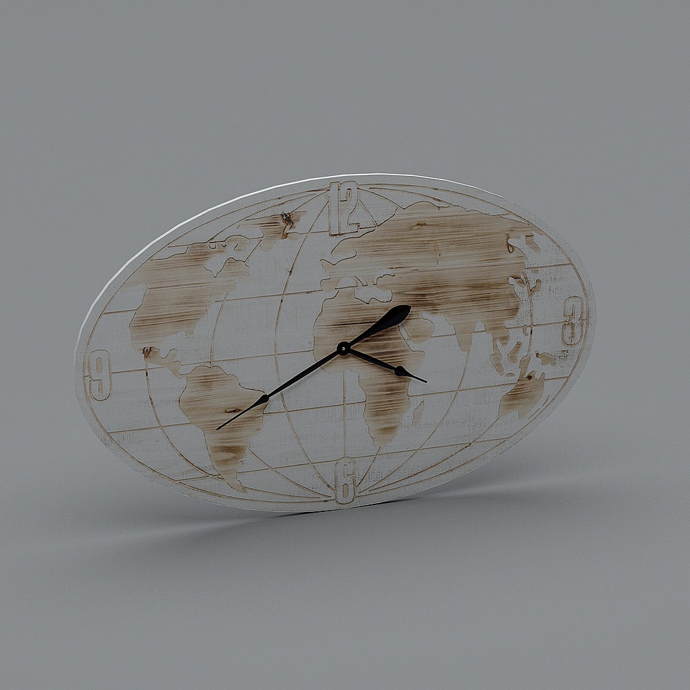 Globally Inspired Low-Poly Clock 3D model