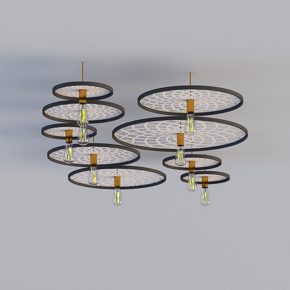 Elegant Low-Poly Chandelier 3D Model