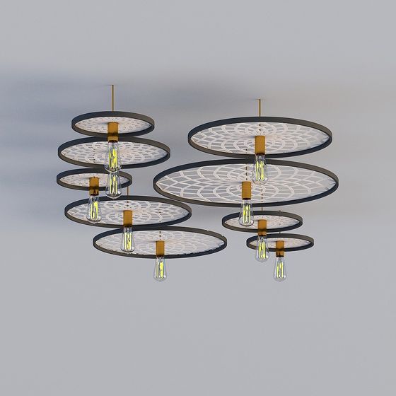 Elegant Low-Poly Chandelier 3D Model