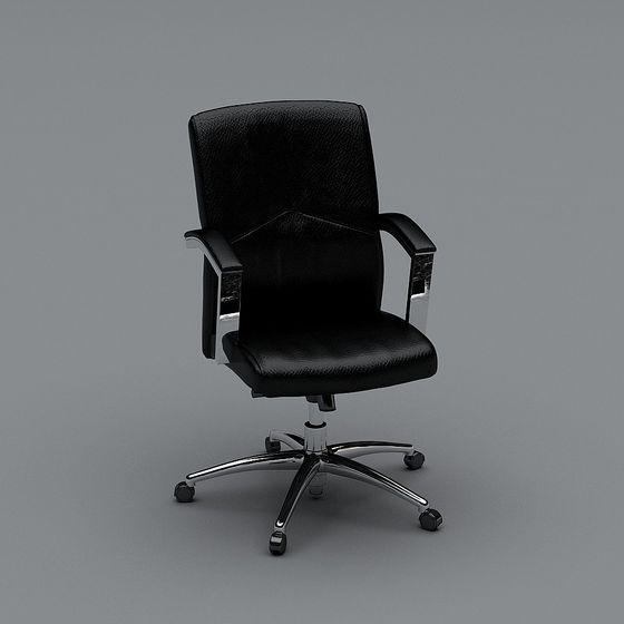 Elegant Black Office Chair 3D Model