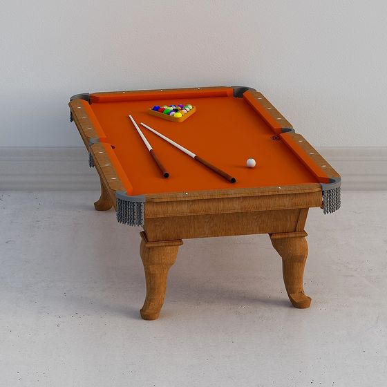 Classic Pool Table 3D model for Interior Design
