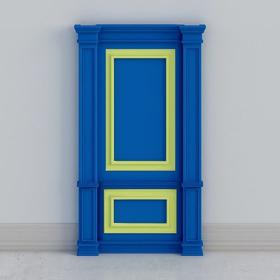 Stylish Blue & Yellow Door 3D model