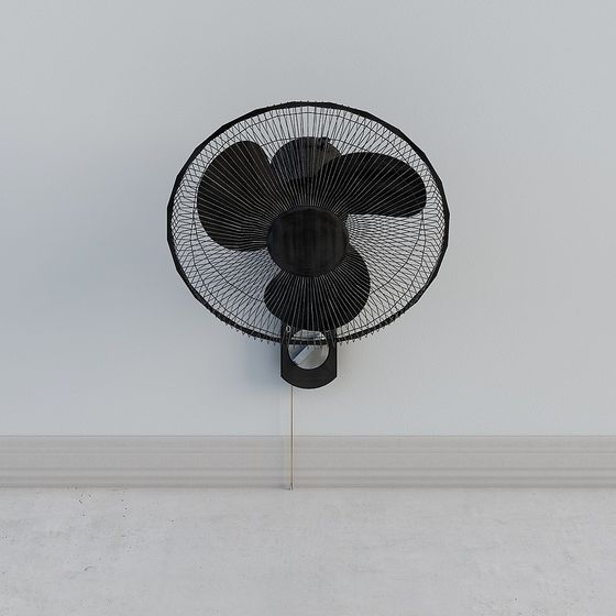 Stylish Wall-Mounted Fan 3D model for Creative Projects