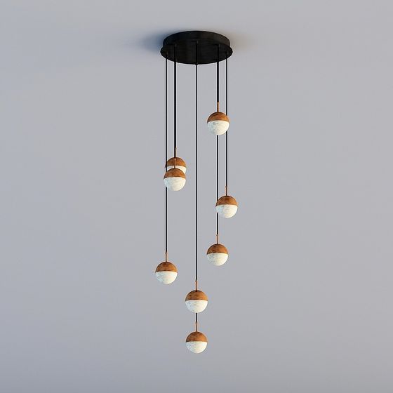 Elegant Low-Poly Chandelier 3D model