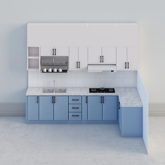 Modern Minimalist Kitchen 3D Model Design