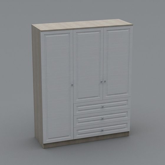 Chic Minimalist Wardrobe 3D model for Modern Spaces