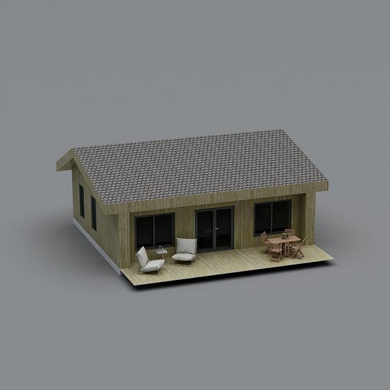 Modern Country Cabin 3D model