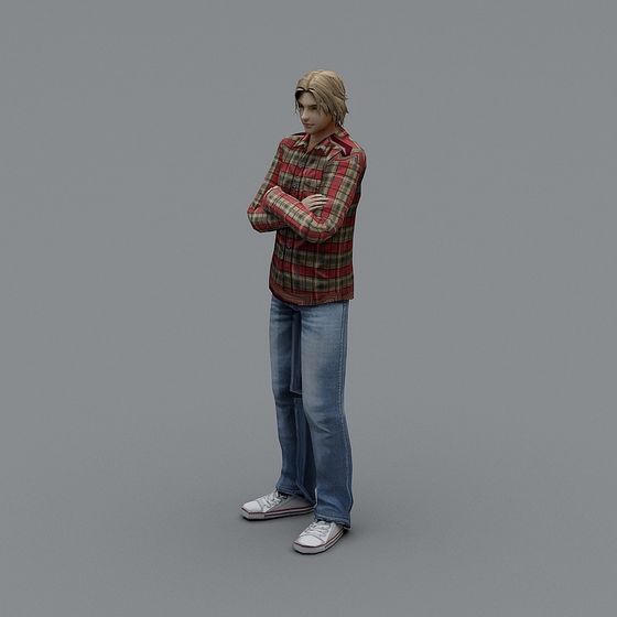 Urban Wanderer Low-Poly 3D Model