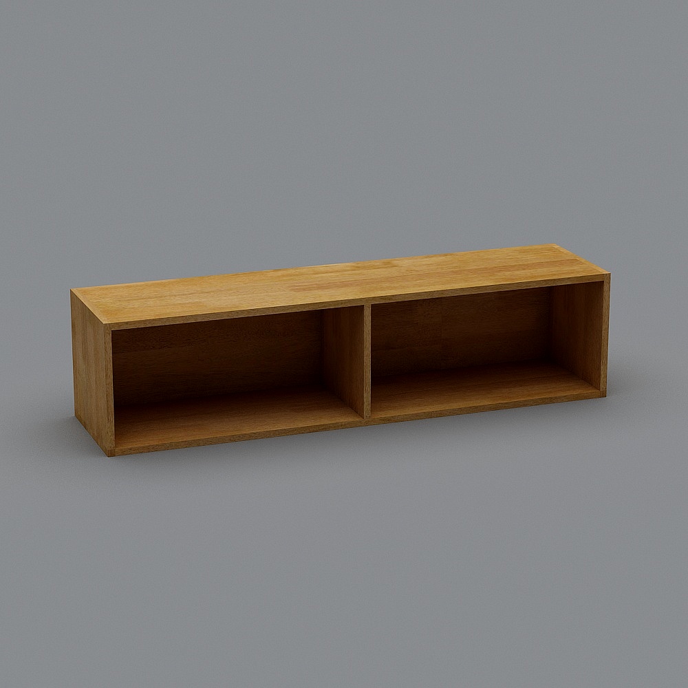 Realistic Wooden Shelf 3D model