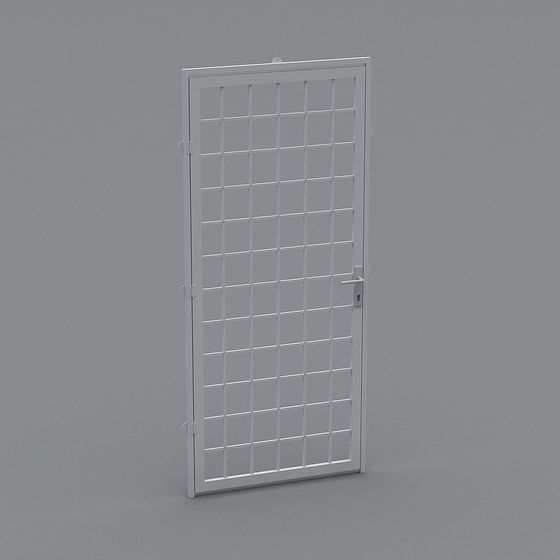 Low-Poly White Iron Gate 3D model
