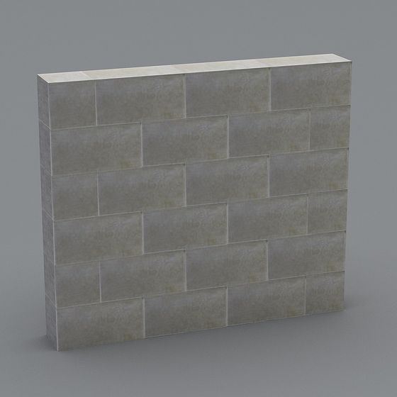 Low Poly Realistic Brick Wall 3D Model