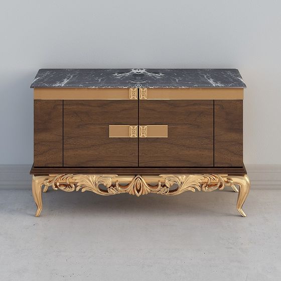 Elegant Vintage Sideboard 3D model for Interior Design