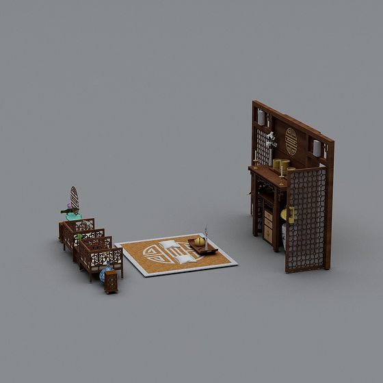 Ancient Charm Courtyard 3D model